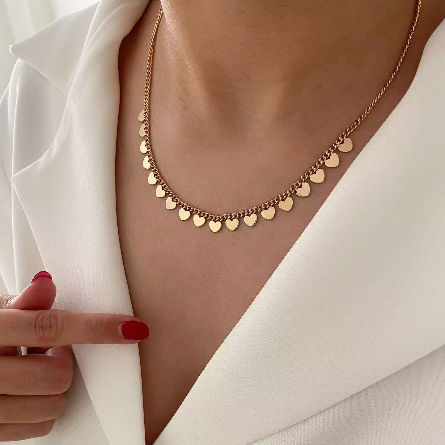 Fashion Stainless Steel Gold Charm Chain Boutique Accessories Women's Necklace