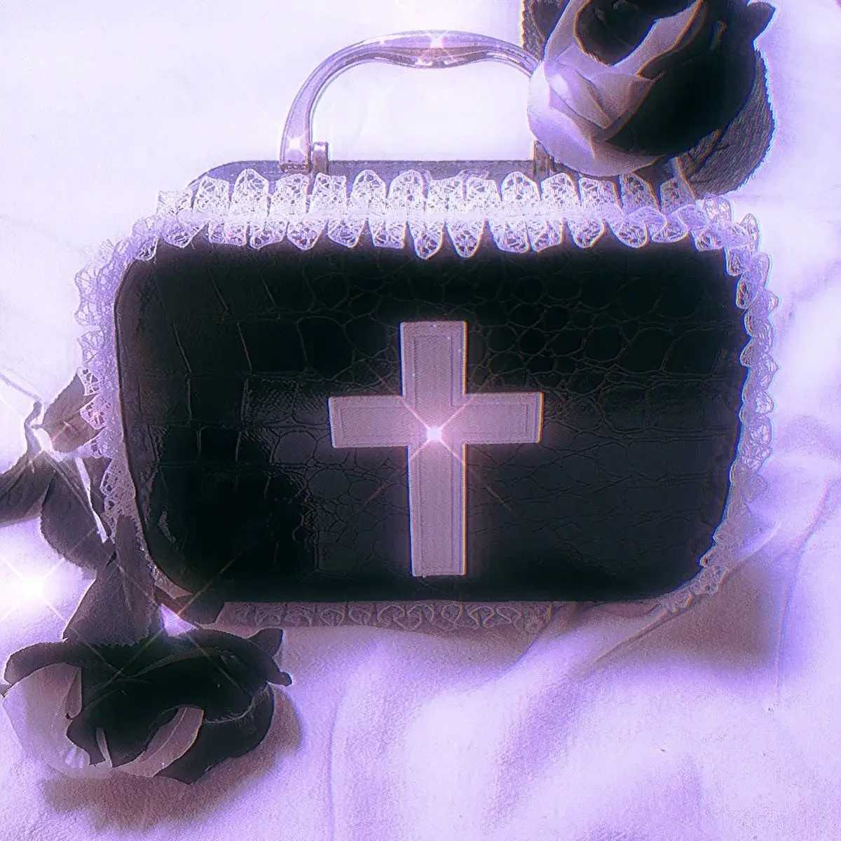 Miyagawa Sweet Lace Patchwork Handbag Gothic Lolita Makeup Bag Lolita Millennial Spice Girl Y2k Top-handle BagsW250512