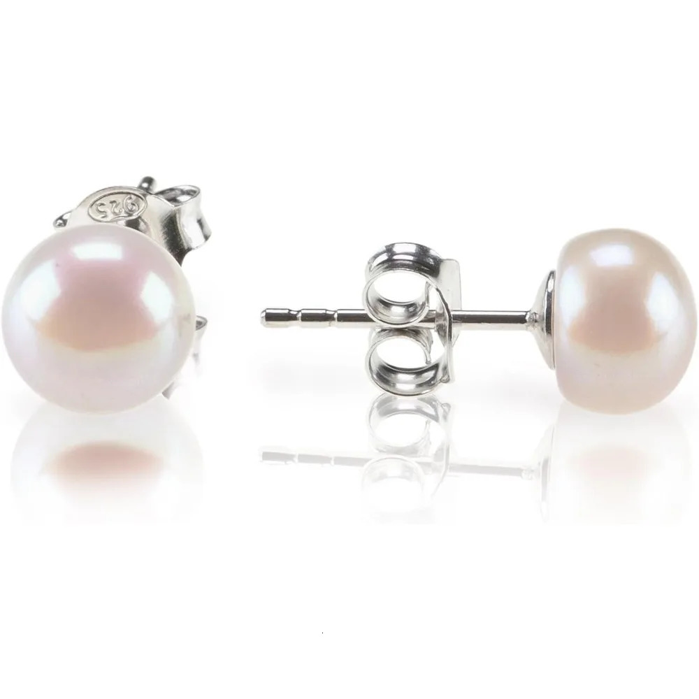 925 Silver Plated 14K Gold Plated AA Quality Handpicked Freshwater Cultured Stud Pearl Earrings For Women Pearl Gift 250512