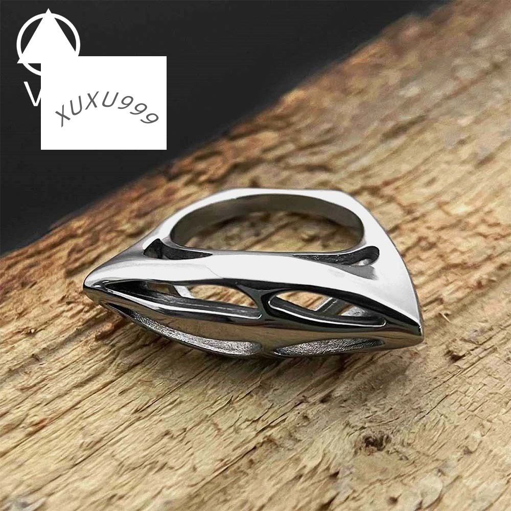 VAF COOL!! Fully Polished Spaceship Ring Stainless Steel Hollow Large Ring Komplet Polierter Raumschiffring
