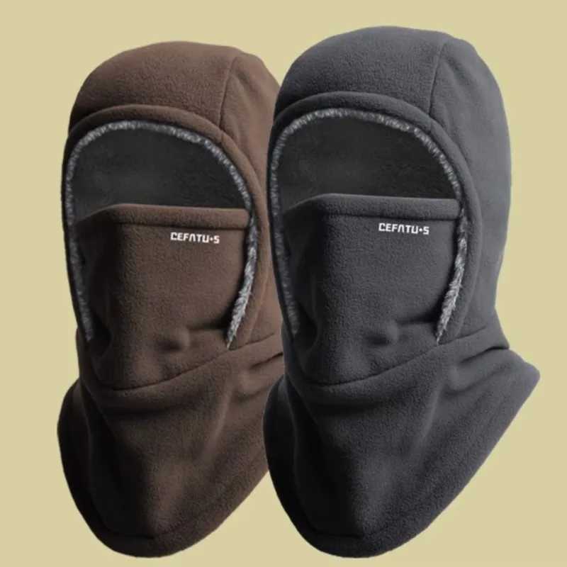 Fleece Balaclava Cycling Cap Cold-proof Windproof Warm Hood and Hat Thicken Thermal Ski Windproof Cap Women MenW250512