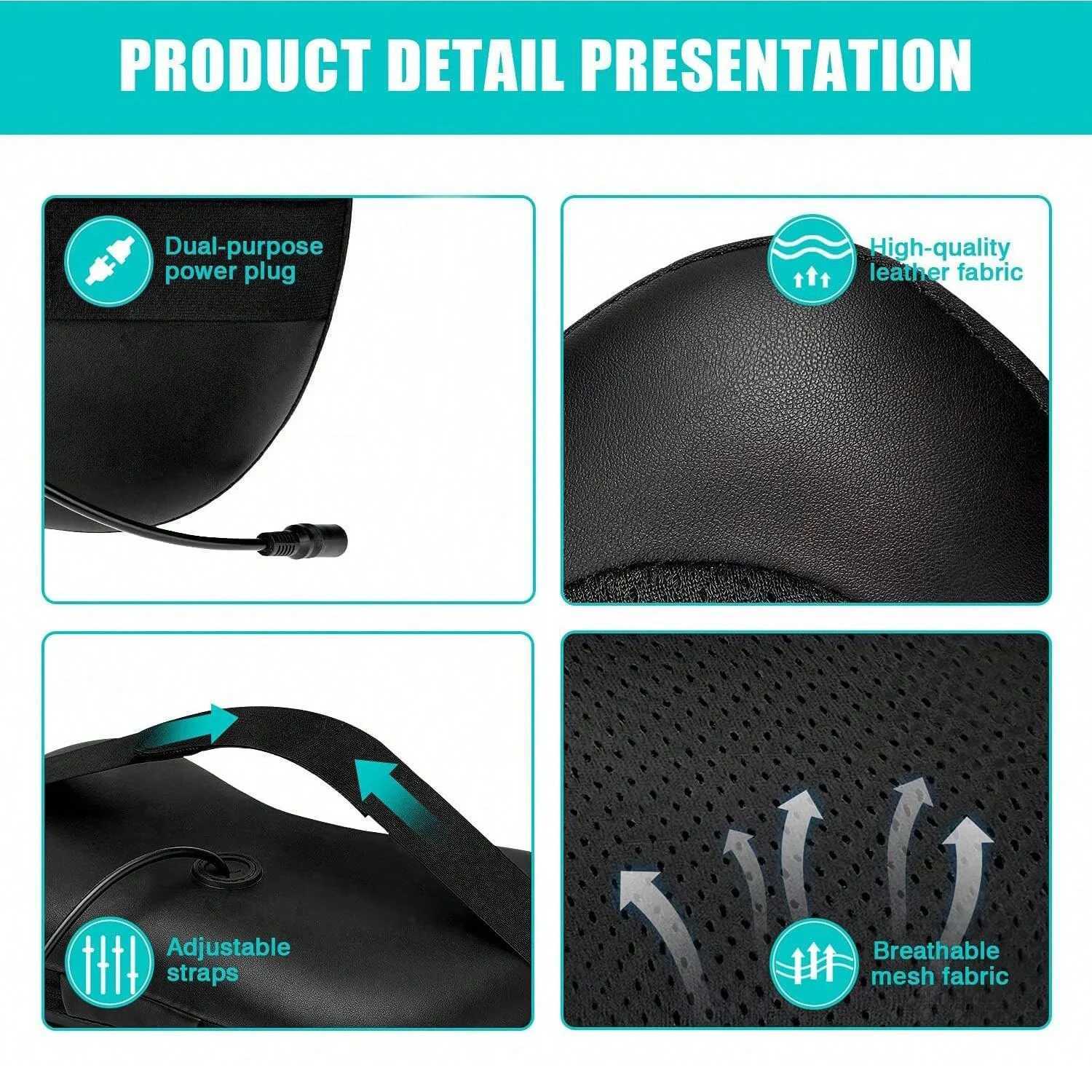 Shiatsu Back And Neck Massager With Heat Deep Tissue Kneading Electric Massage Pillow For Back Shoulders Legs Foot Body MuW250512