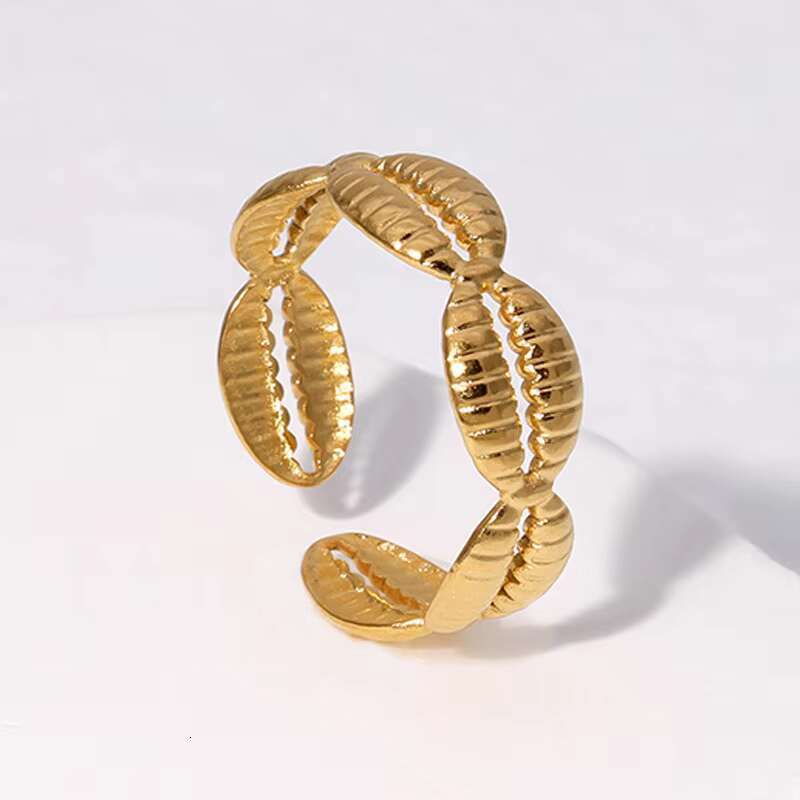 BM Fashion Non Tarnish 18k Gold Stainless Steel Shell Shape Rings