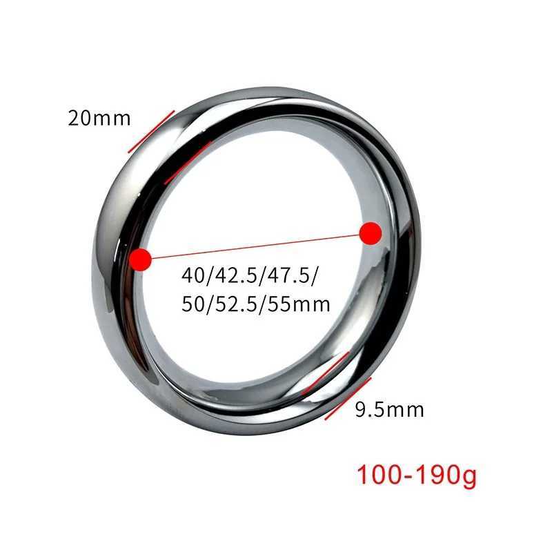 Metal large size Dia 57mm Heavy Duty male Ball Scrotum Stretcher penis lock bondage cock Ring Delay ejaculation BDSM Sex Toy men W250512