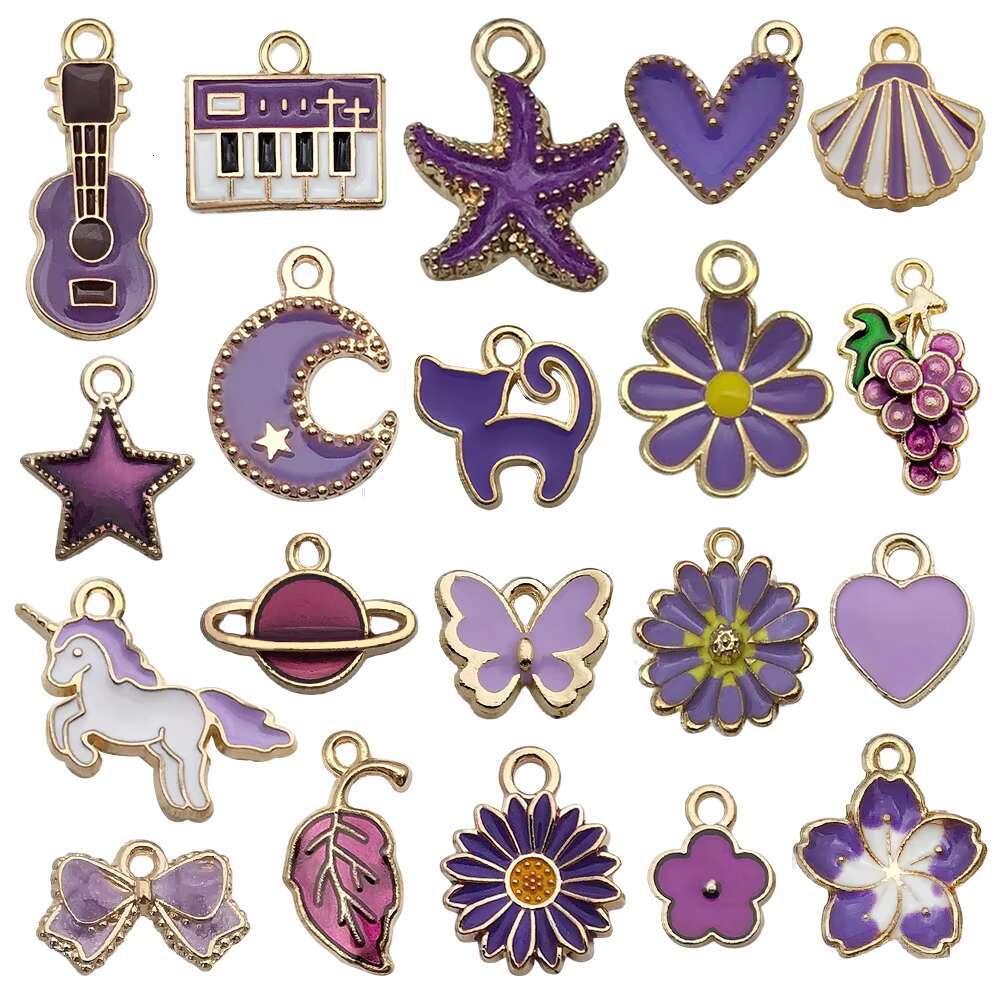 Bulk Sale Fashion Enamel Alloy Charm 20pcs Set for DIY Crafts Jewelry Making Earrings Bracelet Child Charms Necklace Accessories