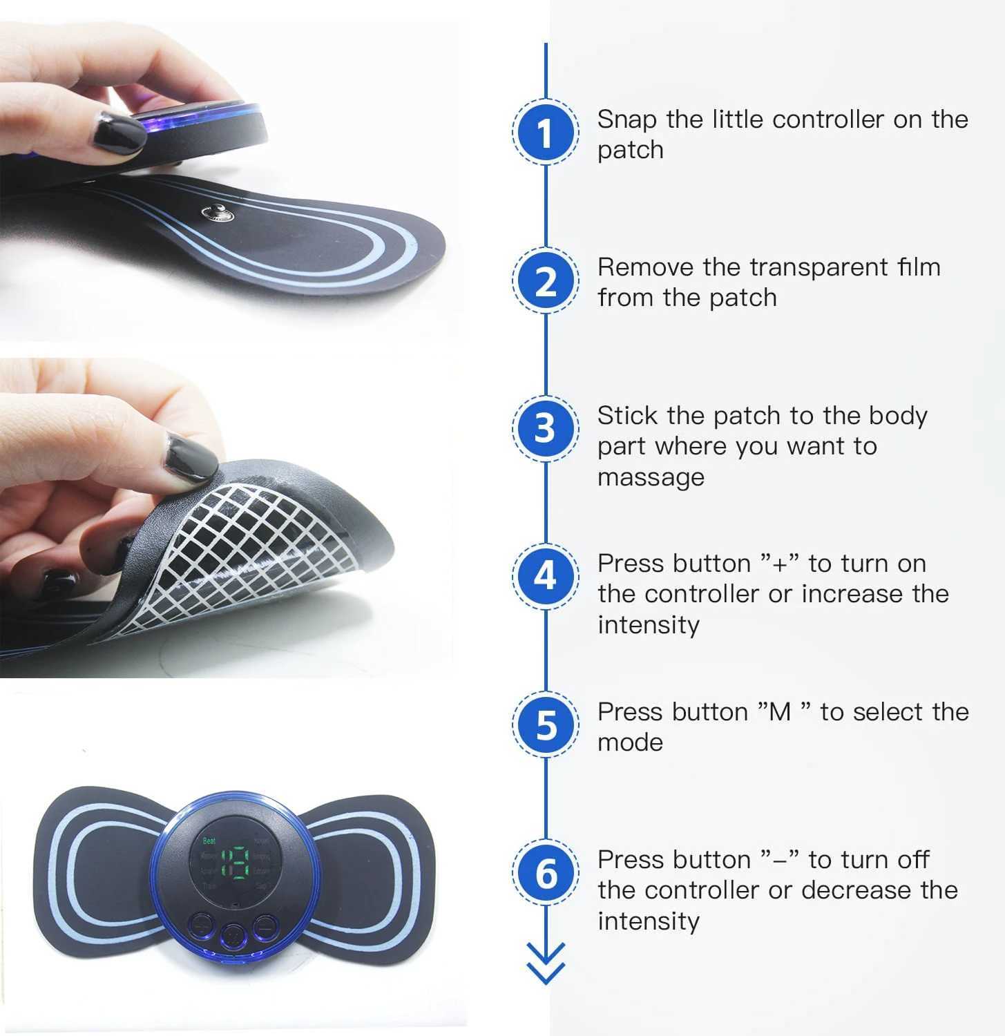 Cervical Massage Stick Mini Portable Electric Neck Massage Instrument Body Massage Muscle Relaxing BlackW250512