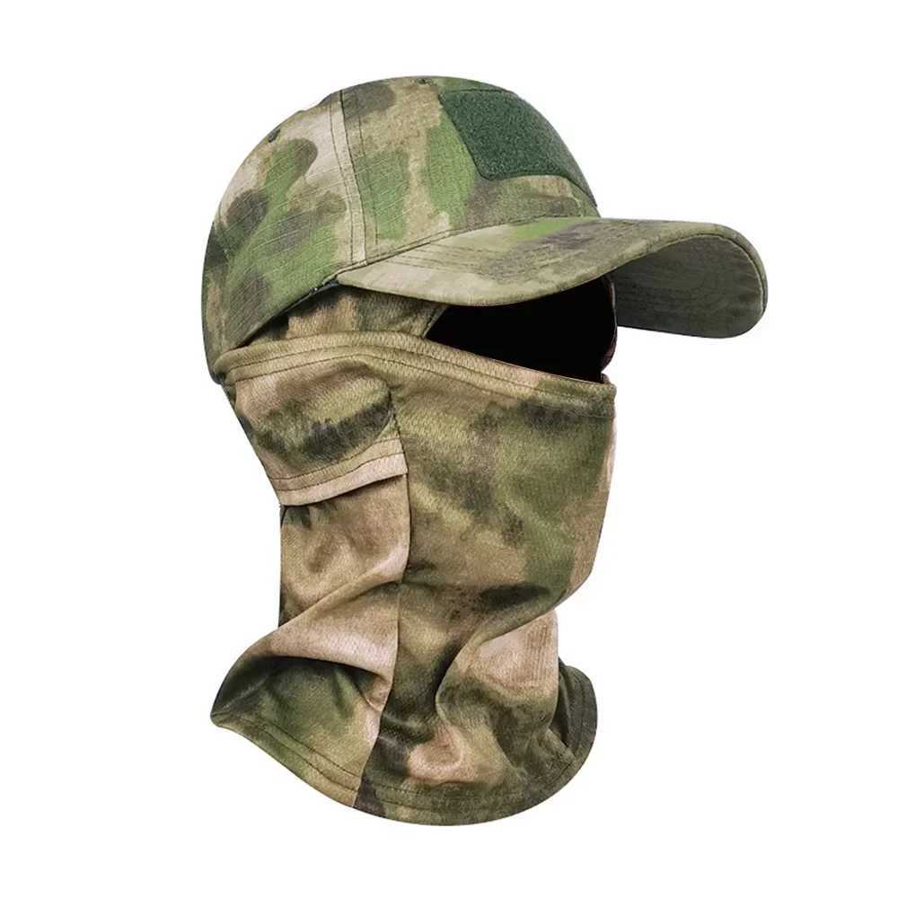 Camo Face Mask Bandana Balaclava Hood Headwear with Hat Baseball Cap for Men Women Tactical Training Cycling SkiW250512