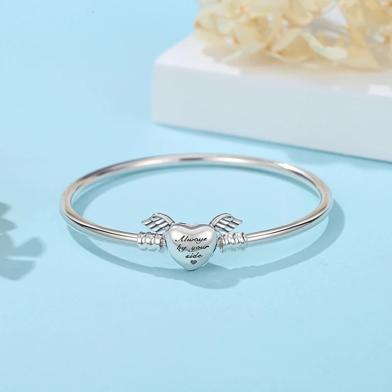 Original 925 Sterling Silver Bracelets Bangles Love Family Friends Heart Charms Beads Bangle For Women DIY y Jewelry Gift 250512