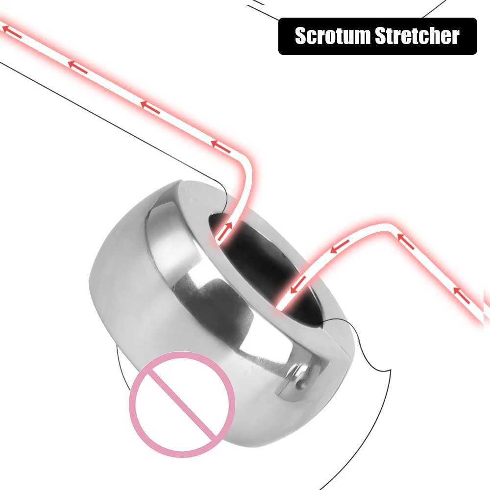 Sex Toys for Men Cock Lock Ring Testicular Weight Stretchers Scrotum Pendant Ball Penis Trainer Restraint Stainless Steel W250512