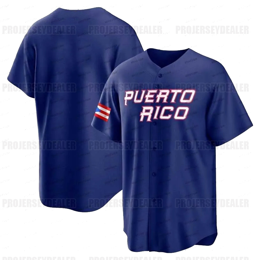 Custom Jersey Team Puerto Rico 2023 World Baseball Classic WBC Francisco Lindor Carlos Correa Javier Baez Edwin Diaz Marcus Stroman Enrique Hernandez 