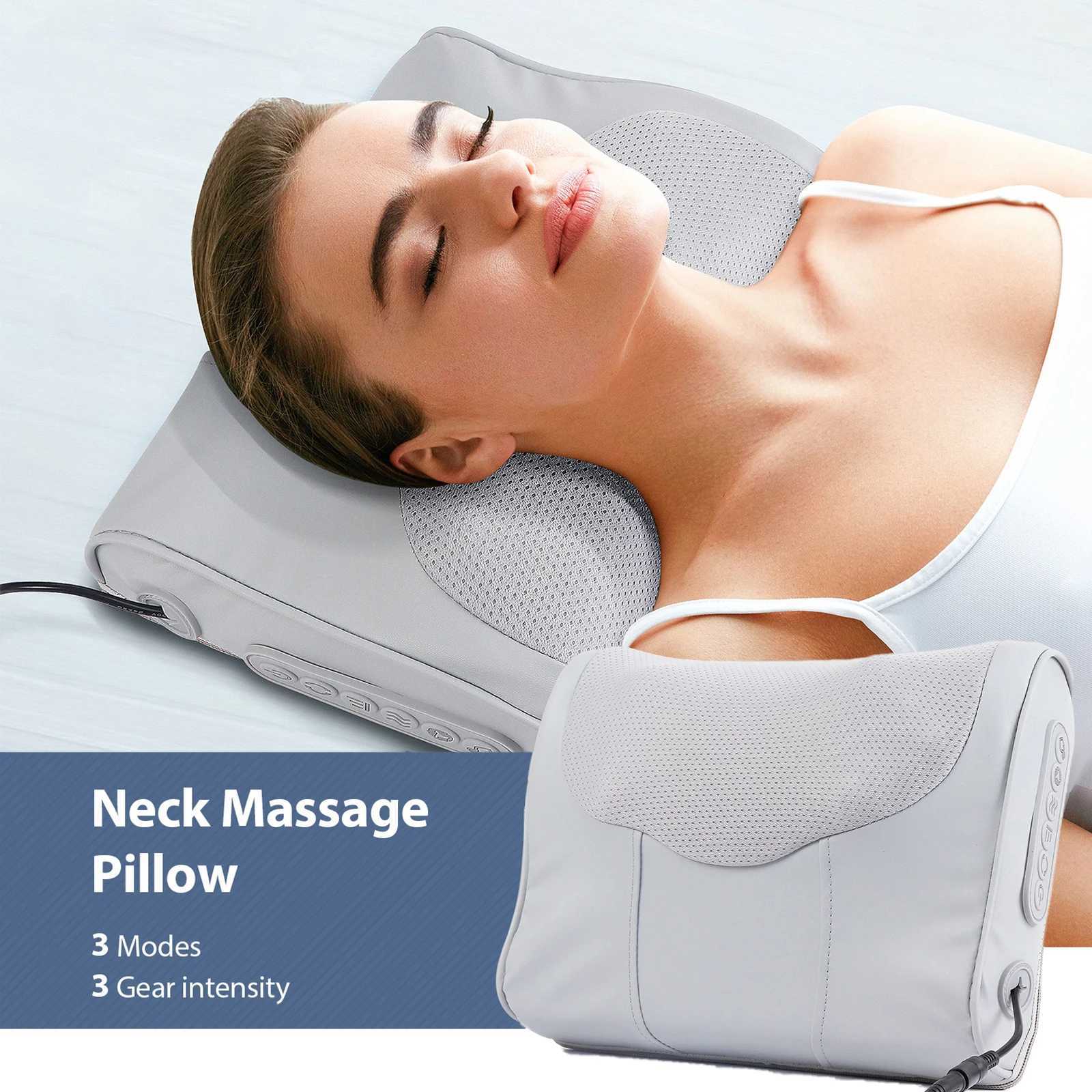 Electric Pillow Massager Neck Shoulder Massage Pillow Waist Back Kneading Massage Cushion Head Massager Neck Cervical MassagerW250512