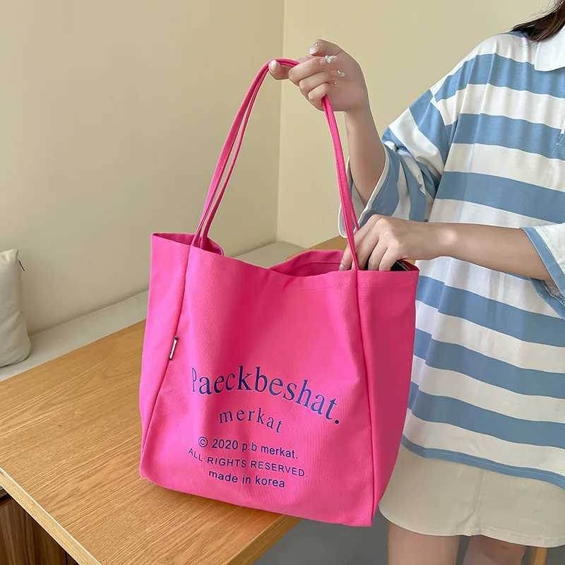 Street Trendy Canvas Handbag Large Capacity Shoulder Bag Casual Women Tote Shopping Bag Literature School Bags Purse Z250512