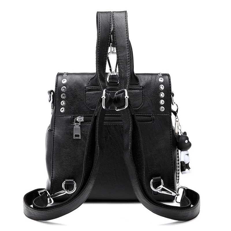 Women Genuine Real Leather Backpack Multifunctional Shoulder Bag Female Travel Teenage Fashion Schoolbag Z250512