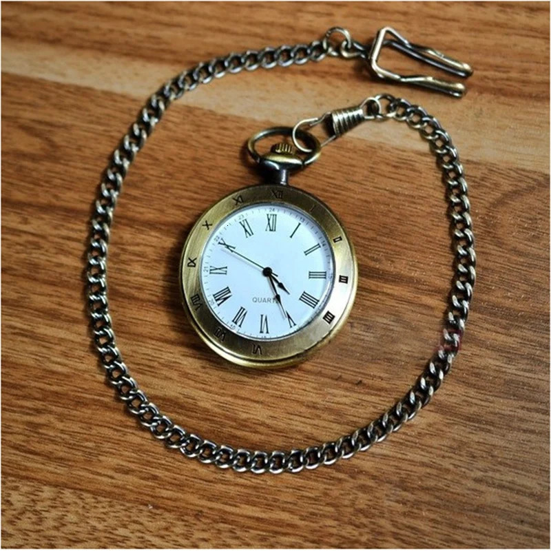 Fashionable Style Antique Vintage Quartz Pocket Watch Round Case Pendant Necklace Chain Exquisite Clock For Men Women Gifts 250512