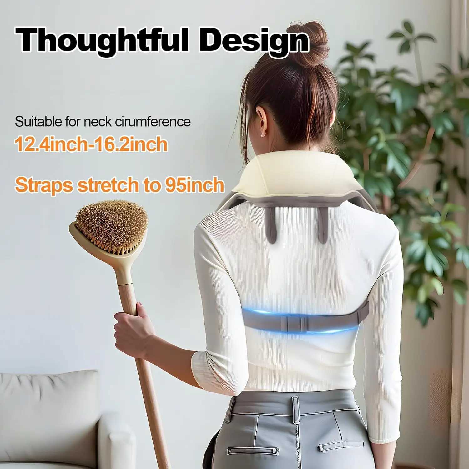 Wireless Neck Shoulder and Back Massager Brushless Motor 6D Deep Tissue Kneading Massage Pillow Shawl Best Gifts for Women MenW250512