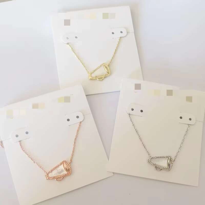 KS cheese necklace, women's jewelry, sier, rose gold, electroplated natural white shell necklace