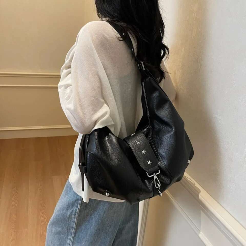 New Casual Fashion Hobos Bags for Women Retro One-shoulder Cross-body Bag Versatile Ladies Purse High Quality PU Leather Handbag