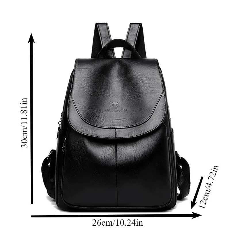 Ladies Bookbag Rucksack Women Large Capacity Backpack Purses High Quality Leather Female Vintage Bag School Bags Travel Bagpack Z250512