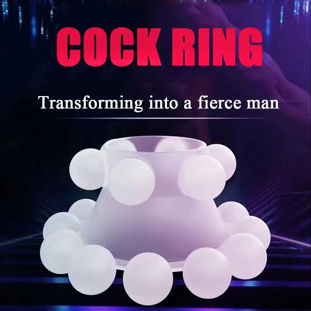 Newest 18 Bead Cock Ring Penis Ring Male Delay Ejaculation G-point Clitoral Stimulate Sex Toys for Men Soft Stretchy Penis Toy W250512