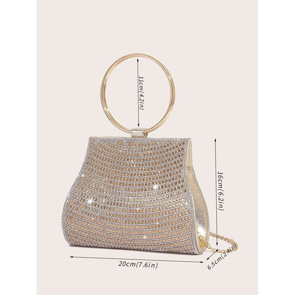 Women's Dia Handbags Rhinestones Bridal Stones Clutch Purse Lady Clutches Bags Party Wedding Evening Bag Female