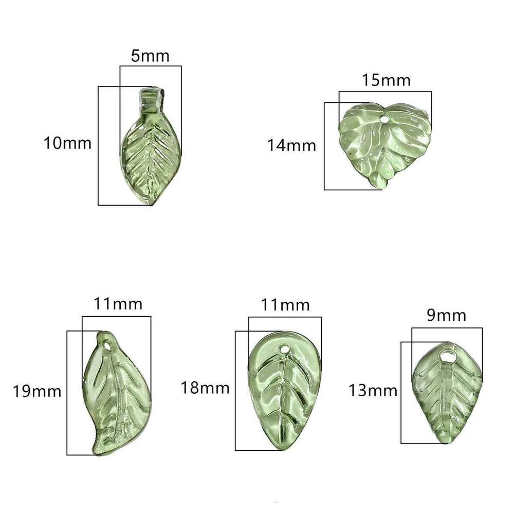 100Pcs Acrylic Mini Small Tree Leaf Hand Beaded DIY Handmade Necklace Earrings Loose Separated Bead Jewelry Accessory Mater