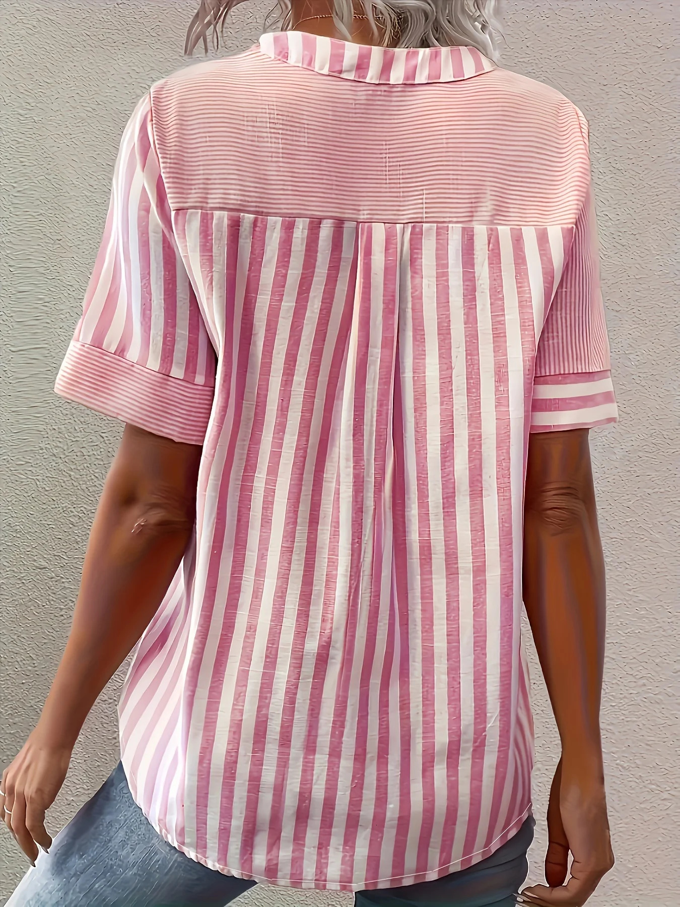 Womens Oversized Woven Shirt Long Sleeve Casual Button up Loose Fit for All Seasons 250515