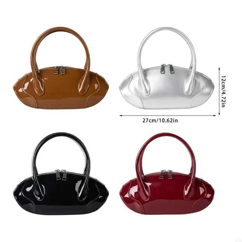 E8FB Sophisticated Womens Glossy Bag PU Leather Crossbody Purse With Adjustable Strap Handbag Shoulder Bags For Everyday UseW250512