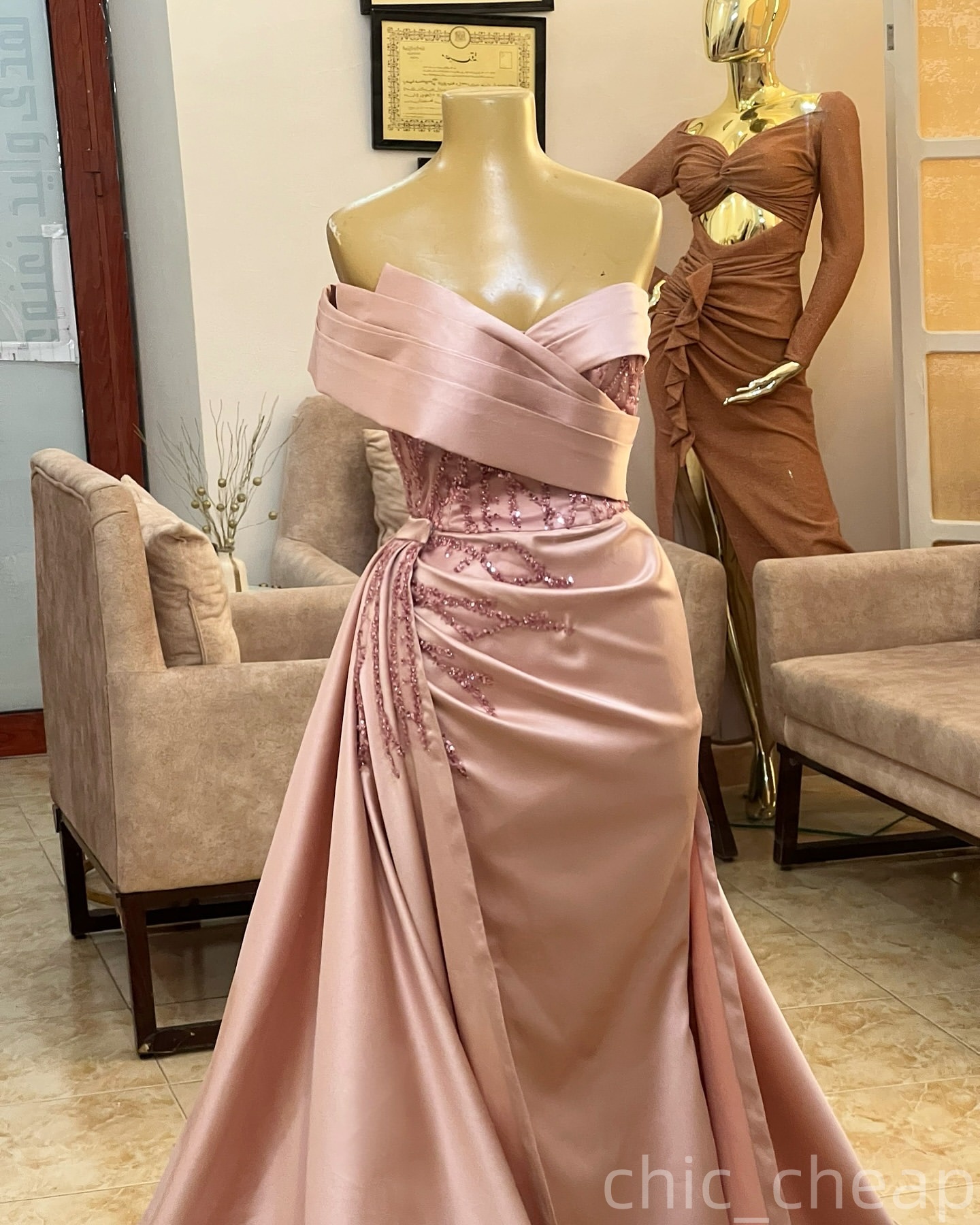 Blush Pink Mermaid Plus Size Prom Dresses 2025 Beaded Satin Sweetheart Evening Formal Party Second Birthday Engagement Gowns Dress For Special Occasio