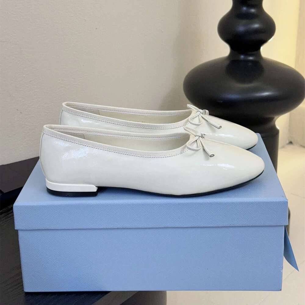 New Women Genuine Leather Ballet Flats Butterfly Knot Low Heels Solid Colors Round-Toes Designer Shoes Zapatillas De Mujer