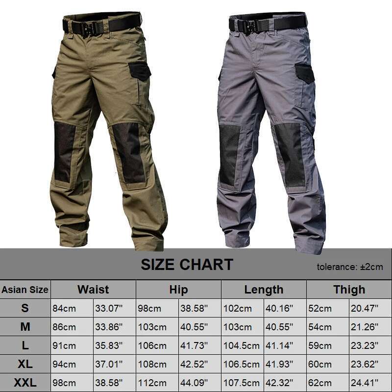 Military Tactical Cargo Men Army Training Trousers Multi Pockets Wear-Resistant Waterproof Pant Male Hiking Casual Pants