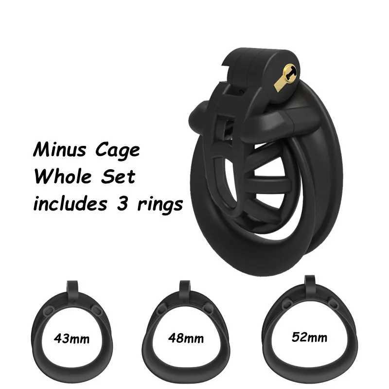 2021 Minus/Plus Cage Male Chastity Device Double-Arc Cuff Penis Ring Cock Belt Adult Sex Toys W250512