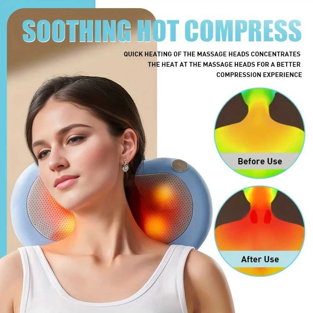 Full Body Neck and Waist Massager Hot Compress Multifunctional Massager Home Office Car Massage PillowW250512