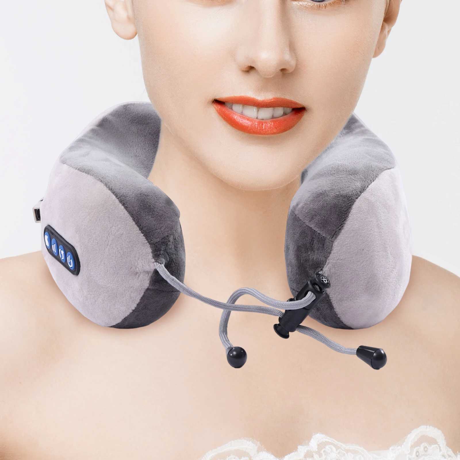 12 Heads 3 Gears Vibrating Neck Pillow Vibrating Neck Pillow Massage for Traveling 5V 7W USB Neck Massager PillowW250512