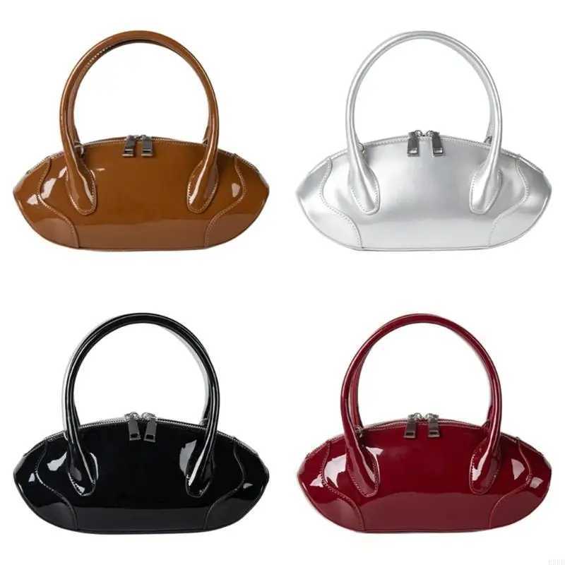 E8FB Sophisticated Womens Glossy Bag PU Leather Crossbody Purse With Adjustable Strap Handbag Shoulder Bags For Everyday UseW250512