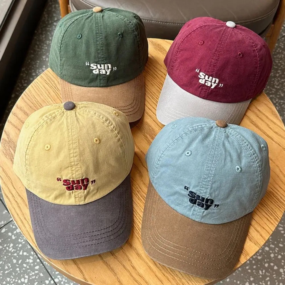 Stitching and Contrasting Colors Casual Baseball Cap Soft Top Korean Style Outdoor Retro Sports Hat Peaked 250512