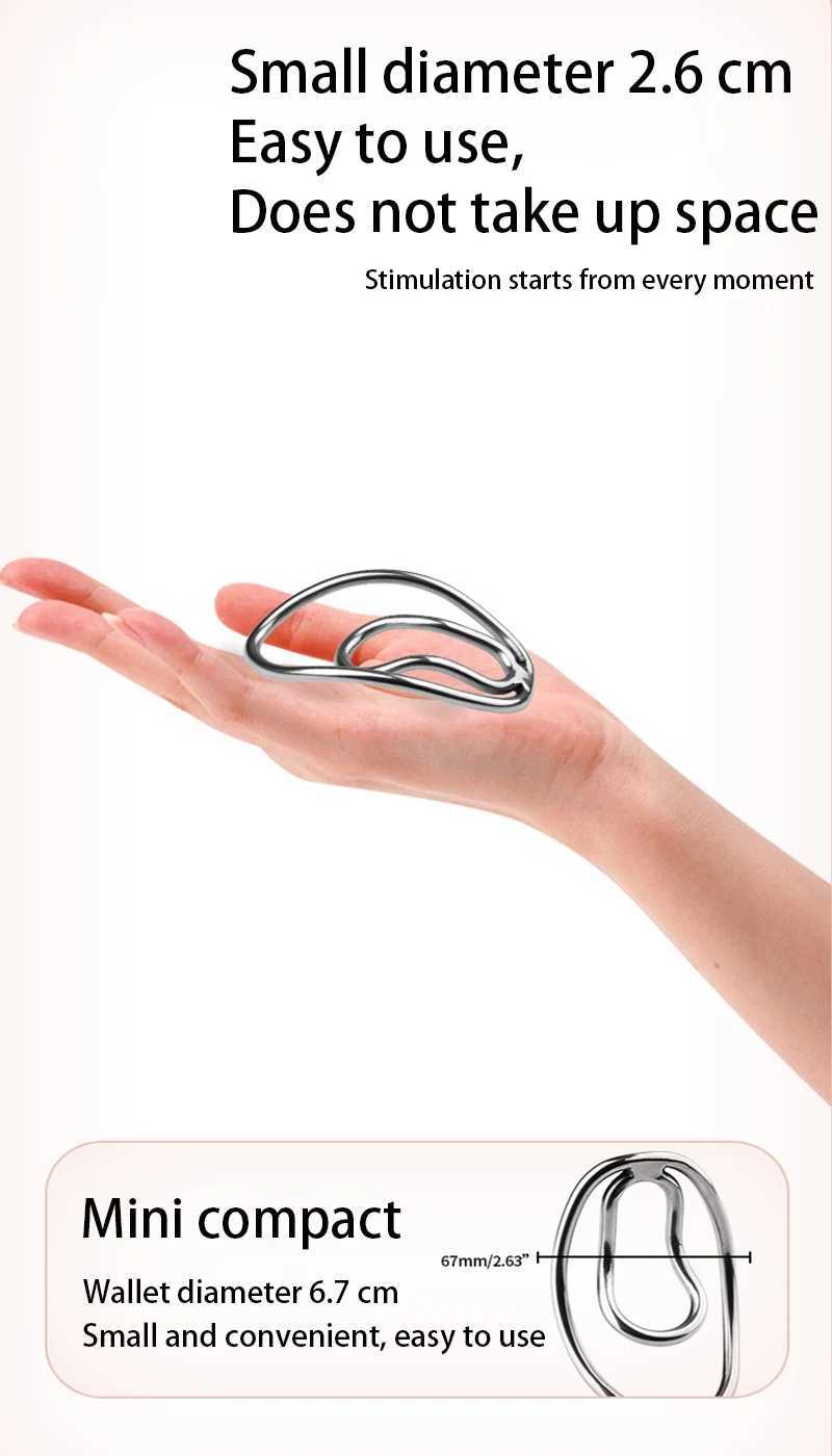 Metal Curved Scrotum Bondage Penis Ring For Fufu Cock Clip Sissy Male Mimic Female Pussy Chastity Device Lock Sperm SM Sex Toys W250512