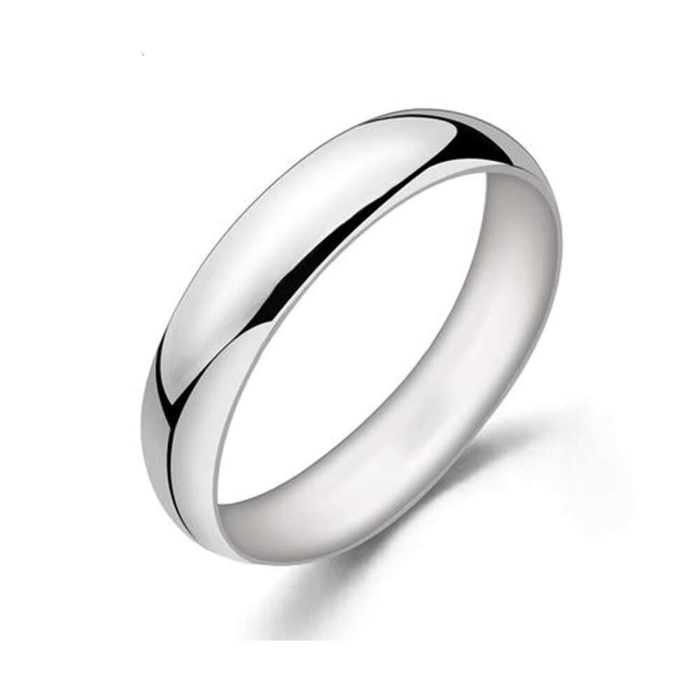 Wholesale High Polish Simple Jewelry 925 Sterling Silver Couple Ring Wedding 2 3 4 5 MM Ring