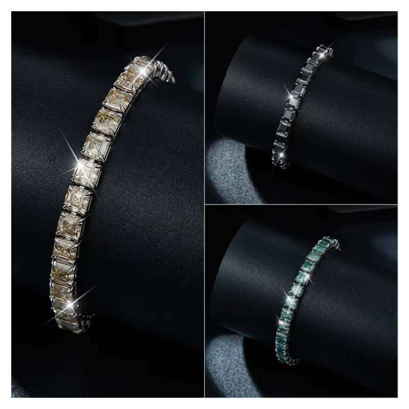 Color Moissanite Tennis Bracelet S925 VVS Gra Certified Moissanite Bangle Diamond Chain Moissanite Jewelry