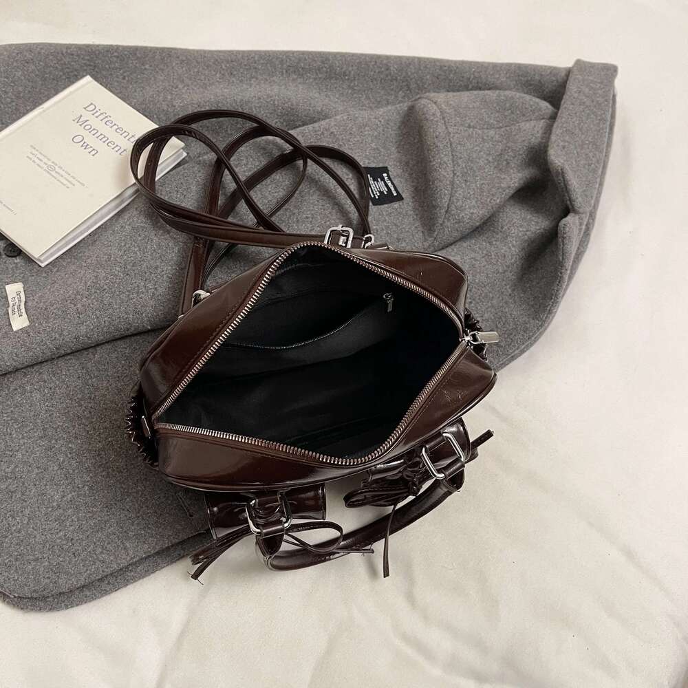 Fashion Drawstring Bow Hand-Held Small For Women 2024 New Korean Version Versatile Backpack Commuting Boston Bag