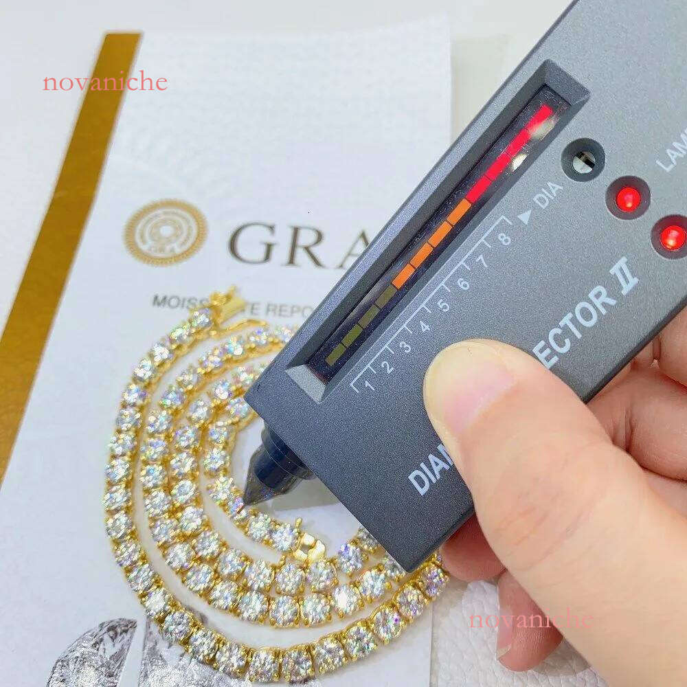 2MM wide pass dia tester VVS1 D color moissanite chain for women solid sier tennis necklace hip hop designer jewelry woman valentines day gift