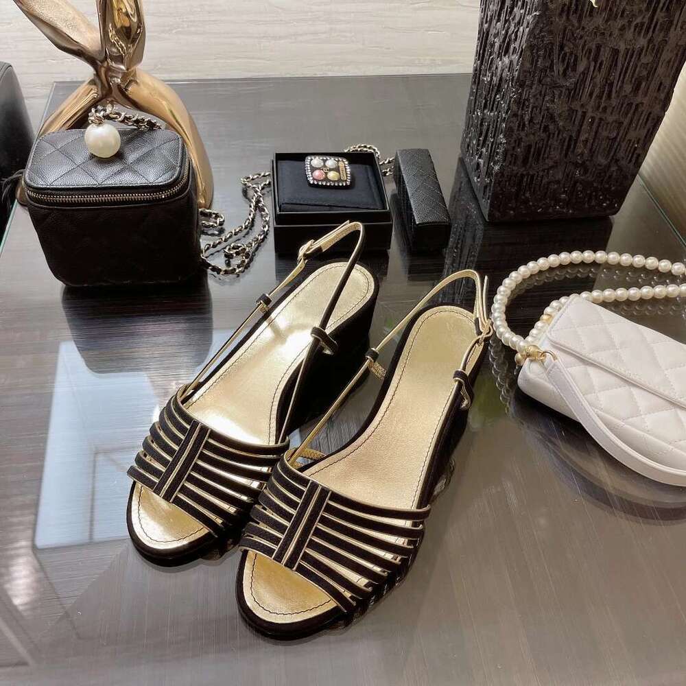 Women Genuine Leather Sandals Med Heels Pumps Slingbacks Summer Buckle Strap Leisure Designer Shoes Zapatillas De Mujer
