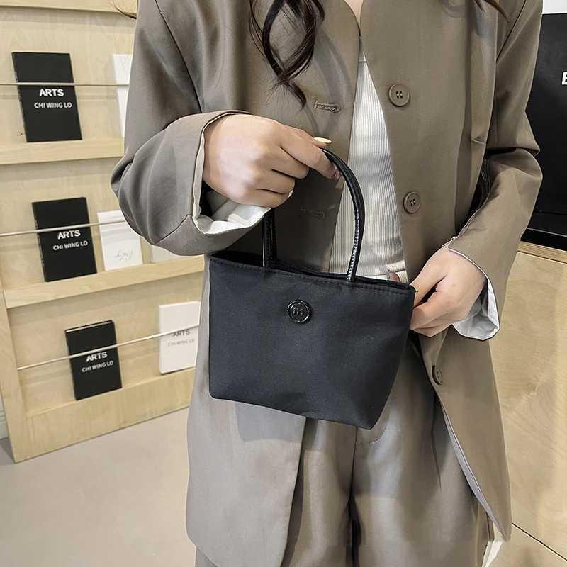 Summer Green Tote Bag Mini Nylon Pink Handbag Korean Fashion Solid Color HandHold Bag Women Girls Shopping Commuting BagW250512