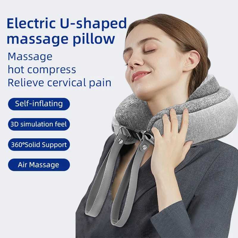 Tinsol Electric Air bags Neck Massager U shaped Pillow Portable Shoulder Cervical Massager Outdoor Home Car Relaxing MassageW250512