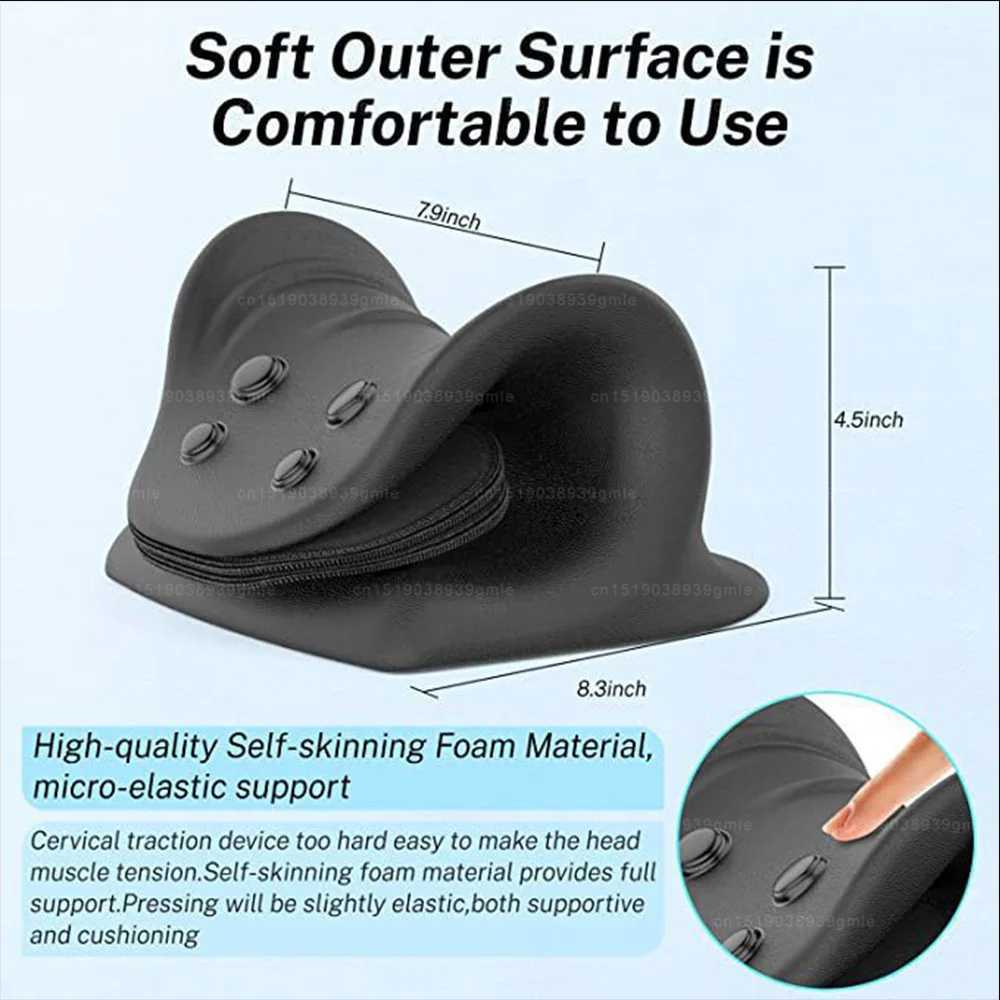 Neck Massage Pillow Relaxer Cervical Traction Device for Tmj Pain Relief and Cervical Spine Alignment Adjustable Neck StretcherW250512