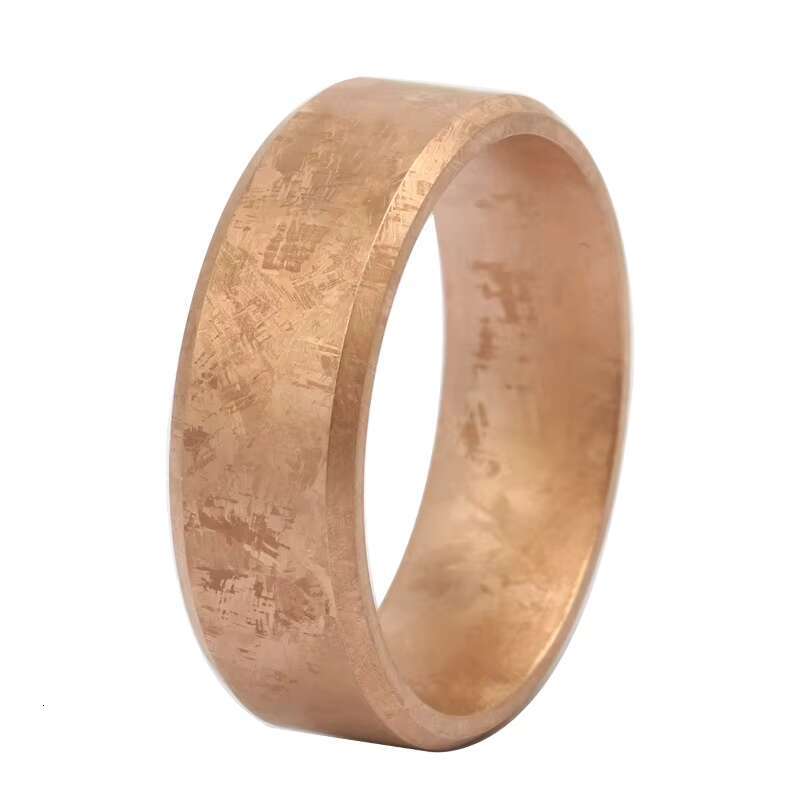 Unique TIZTI Ring Pure Titanium Jewelry Nice Looking Similar Meteorite Pattern Flat Shape 8mm Crystallized Titanium Wedding Band