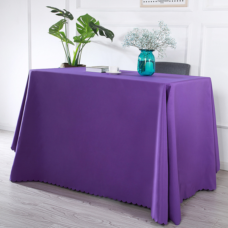 A885 Thickened plain tablecloth wedding red tablecloth hotel restaurant fabric tablecloth event meeting rectangular tablecloth