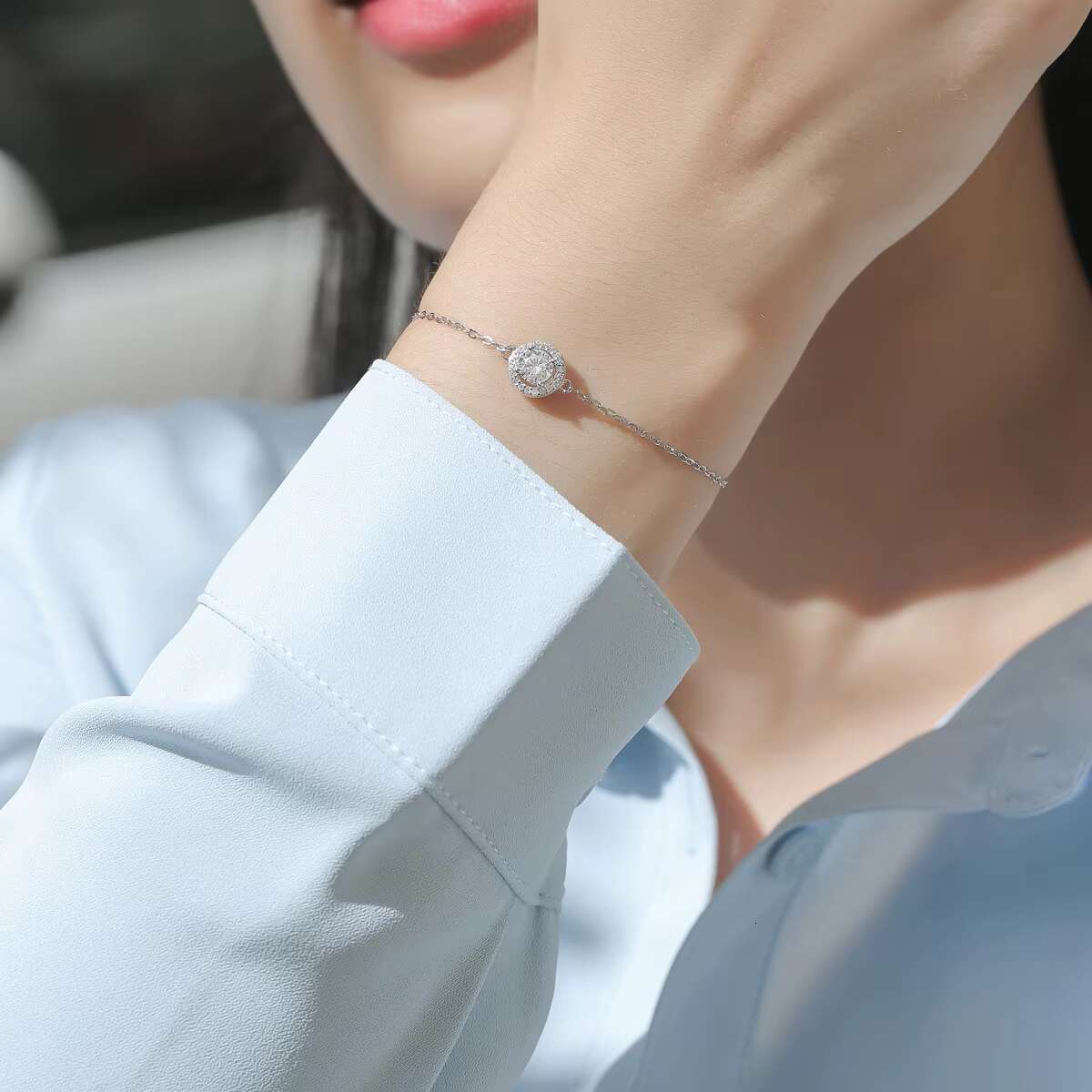 0.5 Ct High Quality Silver 925 Sterling Adjustable Bracelet Fine Jewelry Moissanite Women Bracelet Gifts 18k Gold Plated