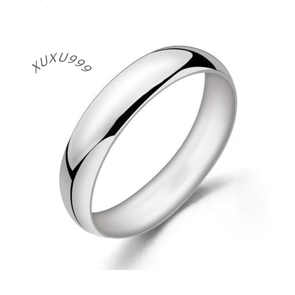 Wholesale High Polish Simple Jewelry 925 Sterling Silver Couple Ring Wedding 2 3 4 5 MM Ring