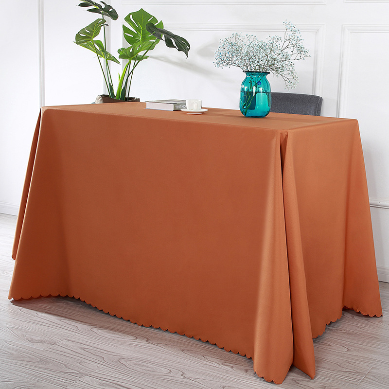 B410 Thickened plain tablecloth wedding red tablecloth hotel restaurant fabric tablecloth event meeting rectangular tablecloth