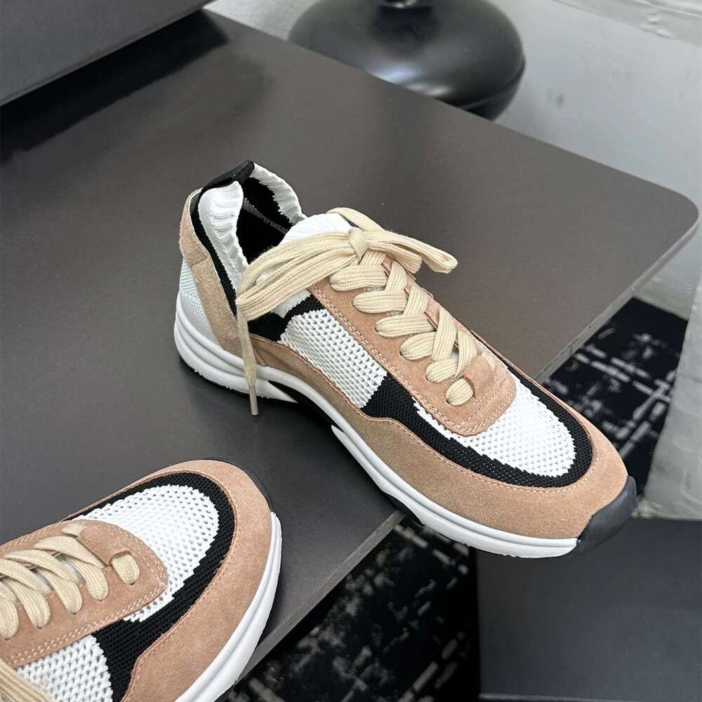New Women Size35-42 Natural Cow Suede Sneakers Mesh Flat Platform Sports Leisure Flats Designer Shoes Zapatillas De Mujer